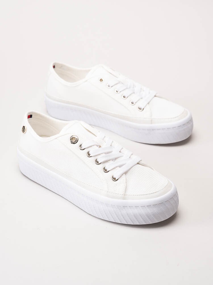 Tommy Hilfiger - Platform Vulcanized Platform - Off white sneakers i textil