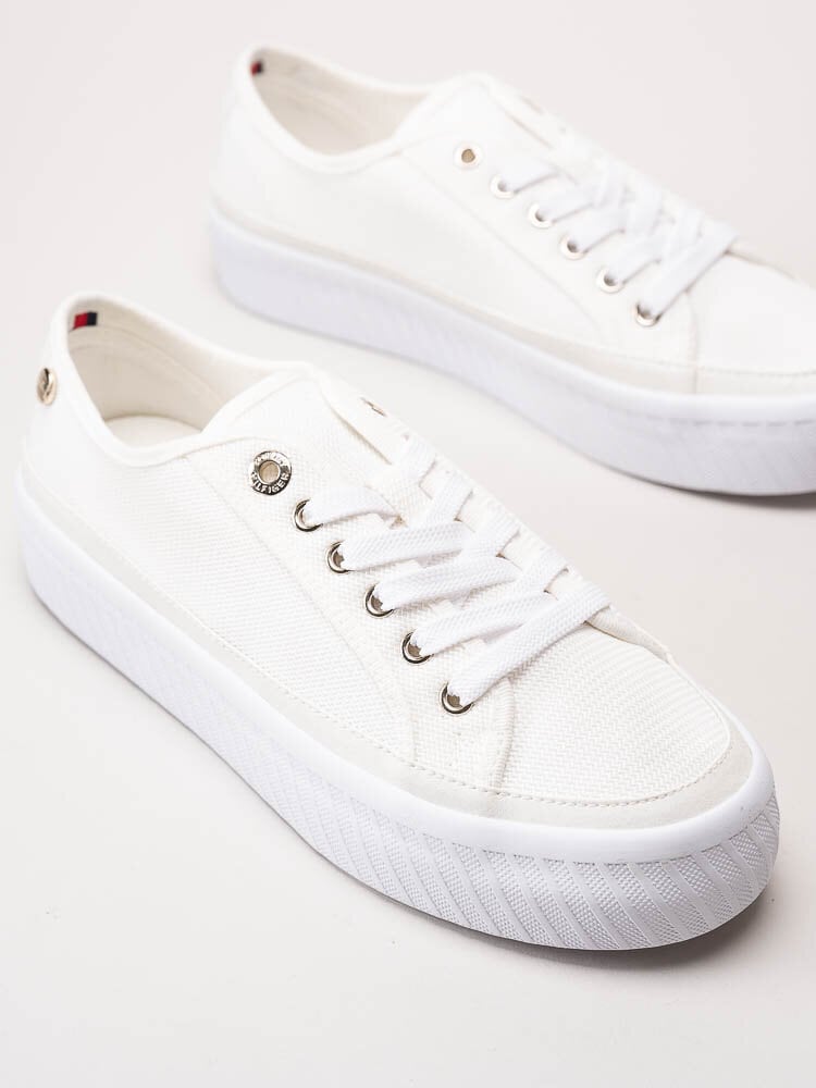 Tommy Hilfiger - Platform Vulcanized Platform - Off white sneakers i textil