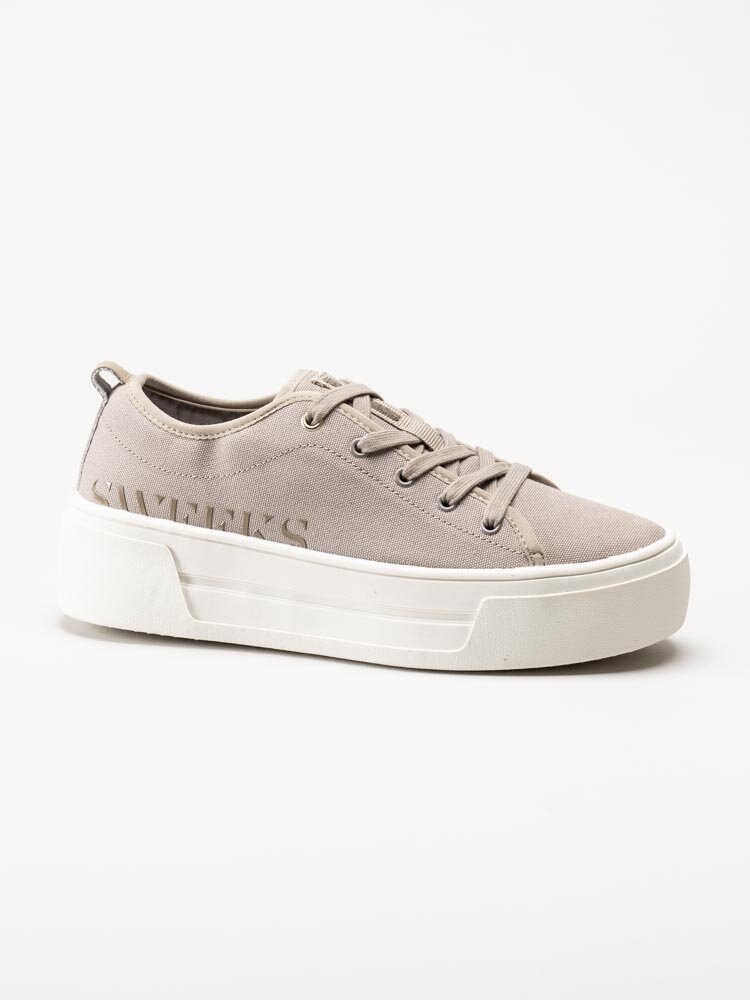 Sweeks - Lia - Beige platåsneakers i textil