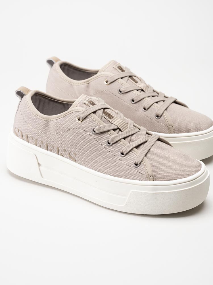 Sweeks - Lia - Beige platåsneakers i textil