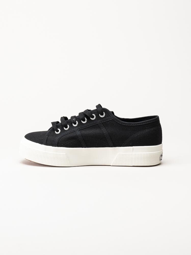 Superga - 2740 Platform - Svarta platåsneakers i textil