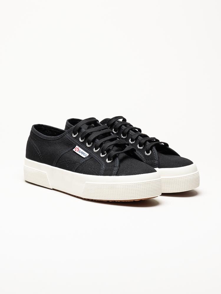 Superga - 2740 Platform - Svarta platåsneakers i textil