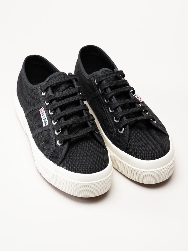 Superga - 2740 Platform - Svarta platåsneakers i textil