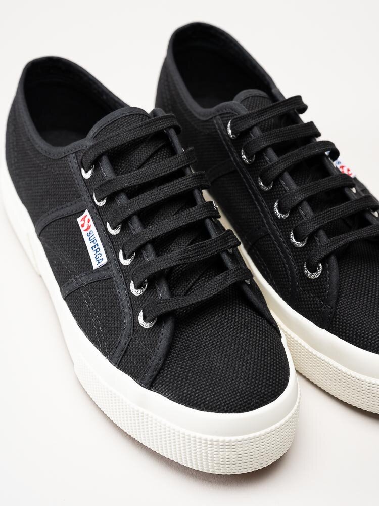 Superga - 2740 Platform - Svarta platåsneakers i textil