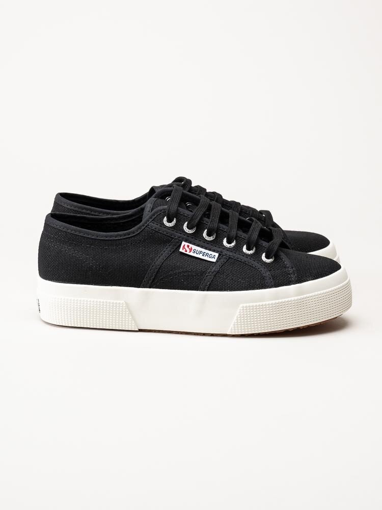 Superga - 2740 Platform - Svarta platåsneakers i textil