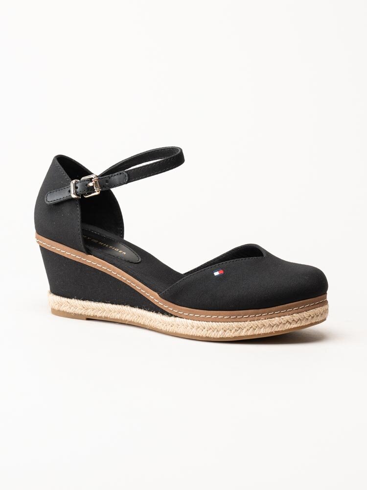 Tommy Hilfiger - Basic Mid Wedge - Svarta kilklackade sandaletter