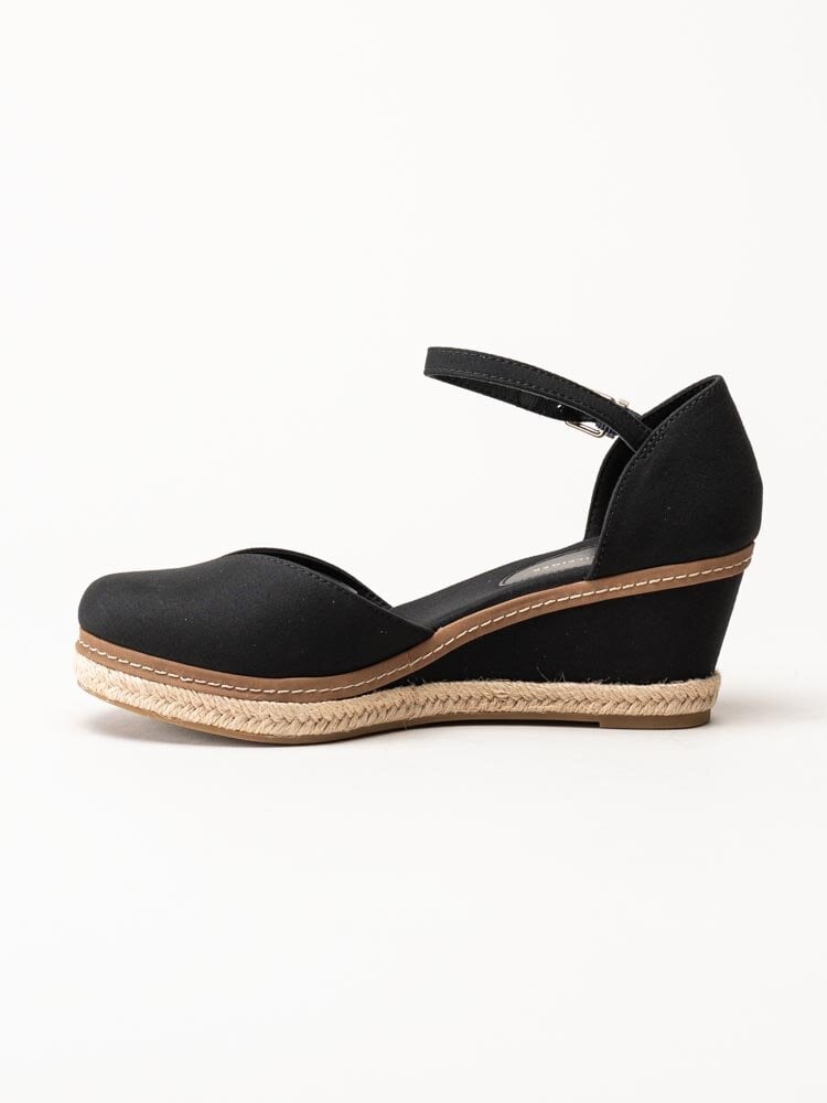 Tommy Hilfiger - Basic Mid Wedge - Svarta kilklackade sandaletter