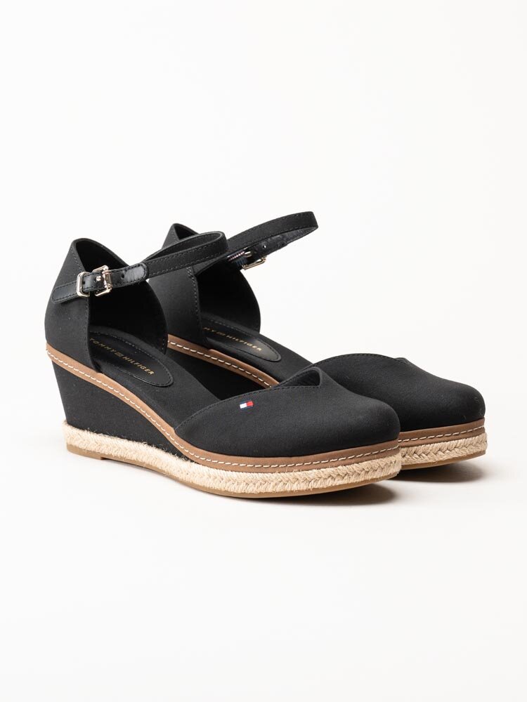 Tommy Hilfiger - Basic Mid Wedge - Svarta kilklackade sandaletter