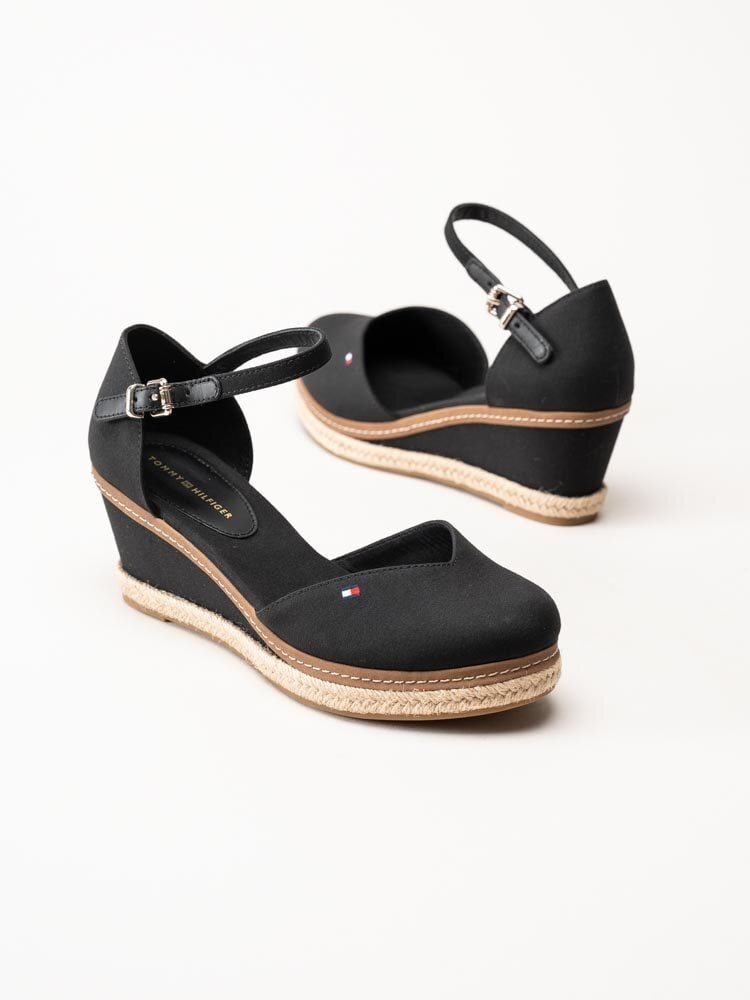 Tommy Hilfiger - Basic Mid Wedge - Svarta kilklackade sandaletter