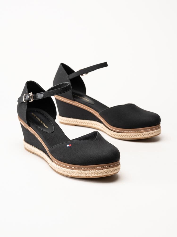 Tommy Hilfiger - Basic Mid Wedge - Svarta kilklackade sandaletter