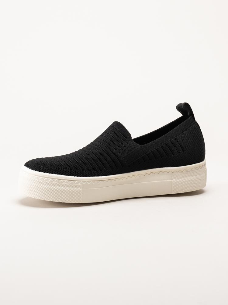 Tamaris - Svarta slip on textilskor