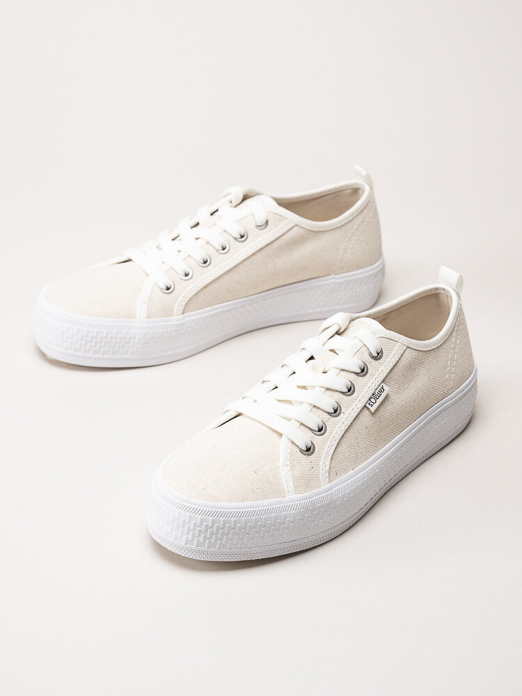 S.Oliver - Beige sneakers i textil