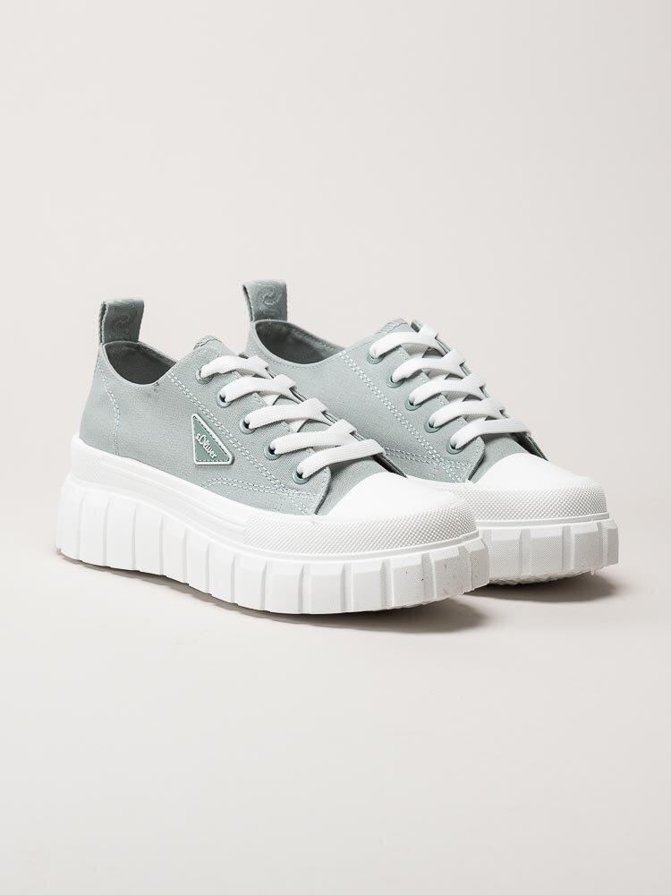 S.Oliver - Ljusgröna chunky sneakers i textil