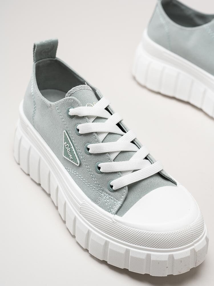 S.Oliver - Ljusgröna chunky sneakers i textil