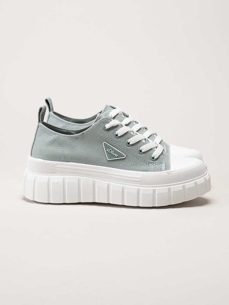 S.Oliver - Ljusgröna chunky sneakers i textil