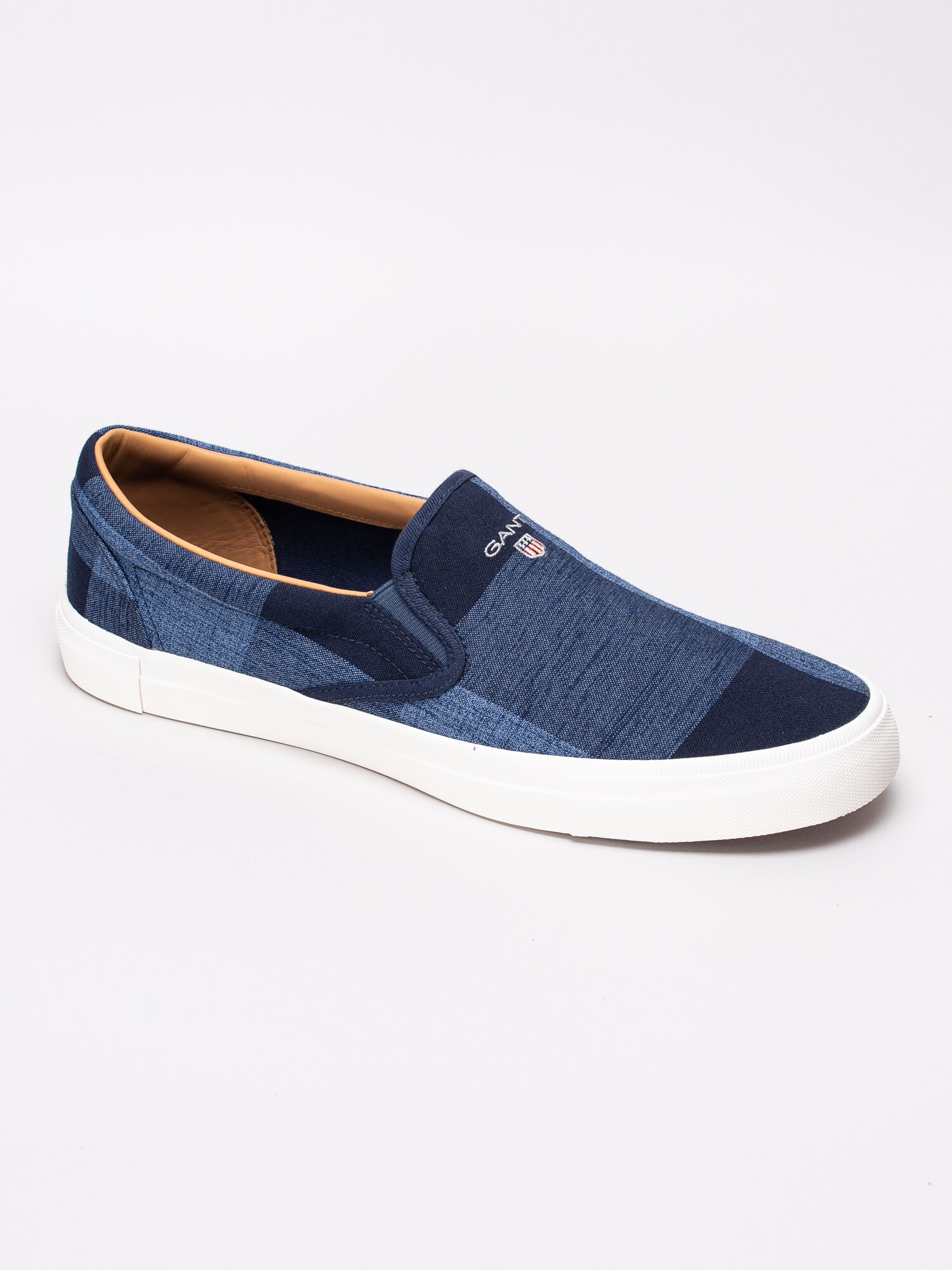 55191007 Gant Hero 18678387-G654 mörkblå rutiga slip ons sneakers-1