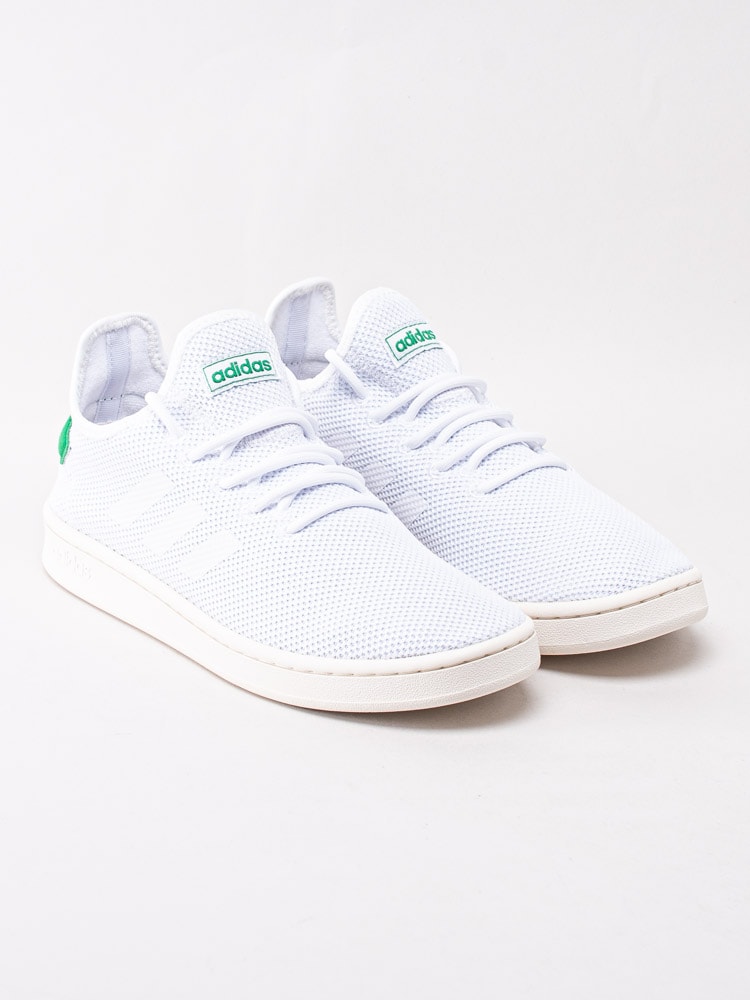 55201001 Adidas Court Adapt F36417 Vita slip on sneakers med gröna detaljer-3