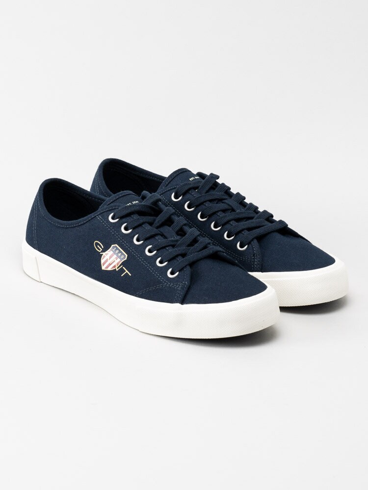 Gant Footwear - Billox low lace - Marinblå textilskor med logga