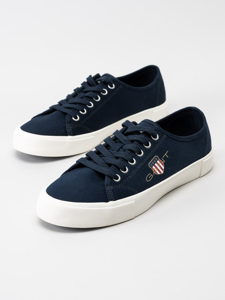 Gant Footwear - Billox low lace - Marinblå textilskor med logga