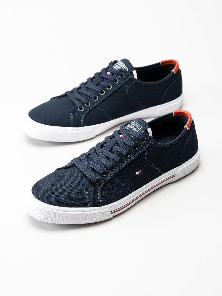 Tommy Hilfiger - Core Corporate Canvas Vulc - Blå låga tygskor