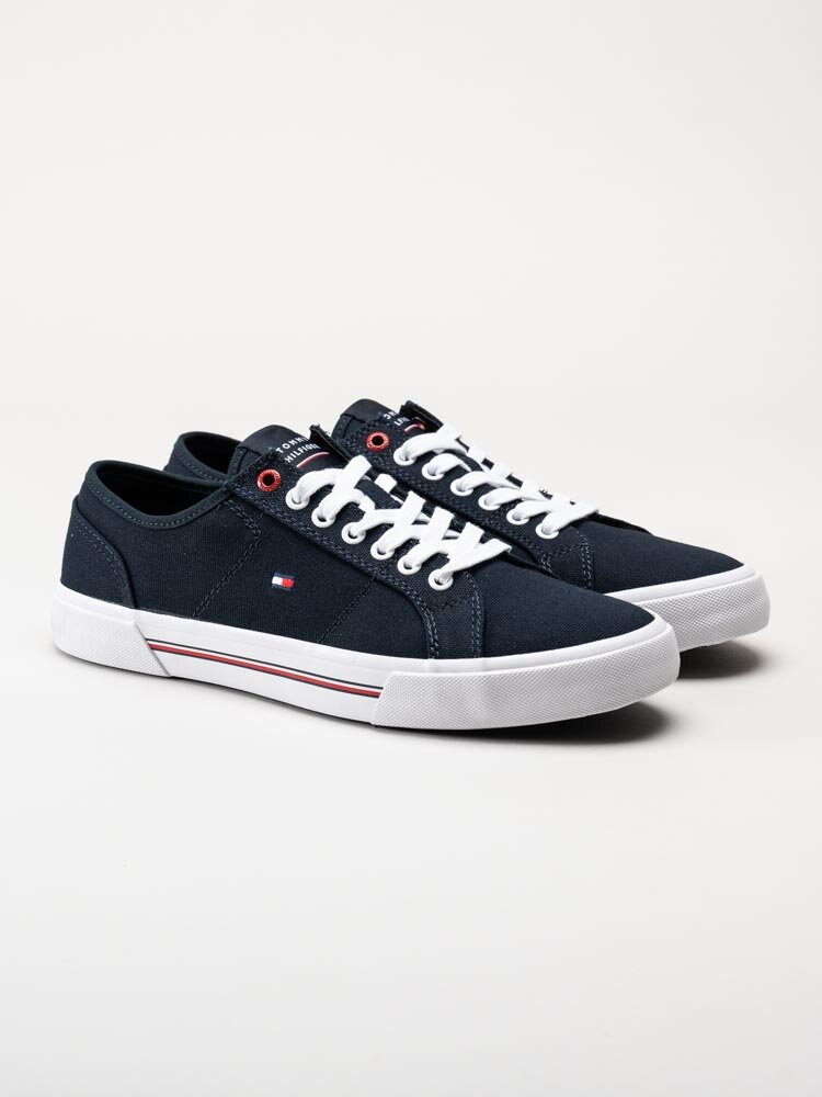 Tommy Hilfiger - Core Corporate Vulc Canvas - Mörkblå sneakers i textil