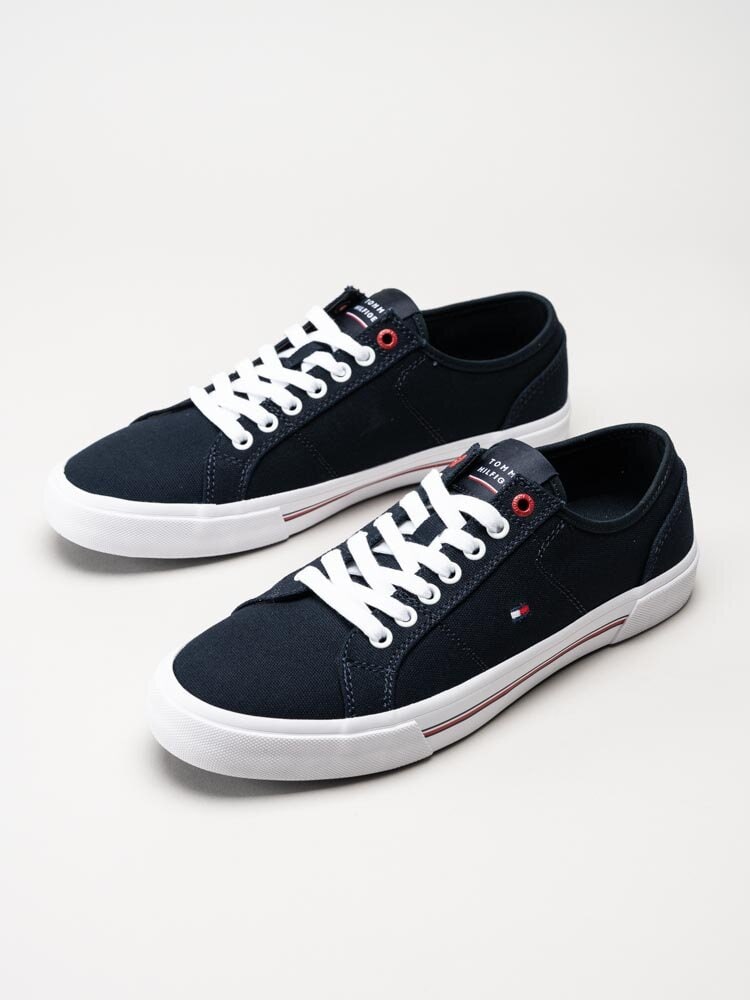 Tommy Hilfiger - Core Corporate Vulc Canvas - Mörkblå sneakers i textil