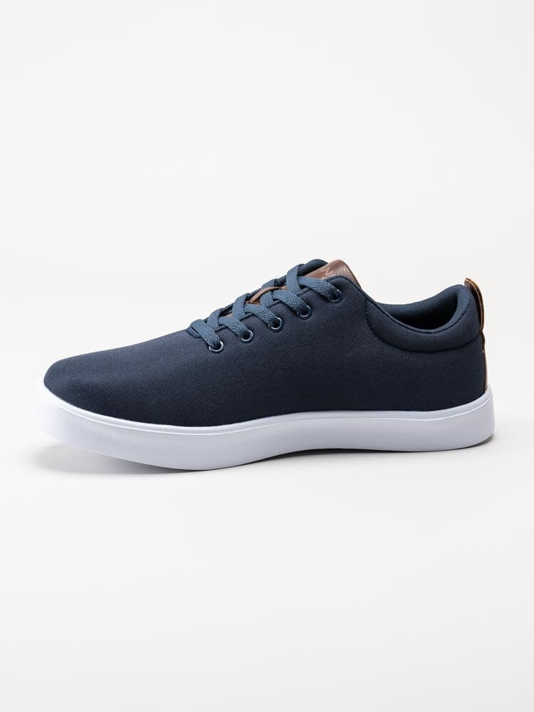 Exani - Canvas Leather M - Marinblå sneakers i textil med skinndetaljer