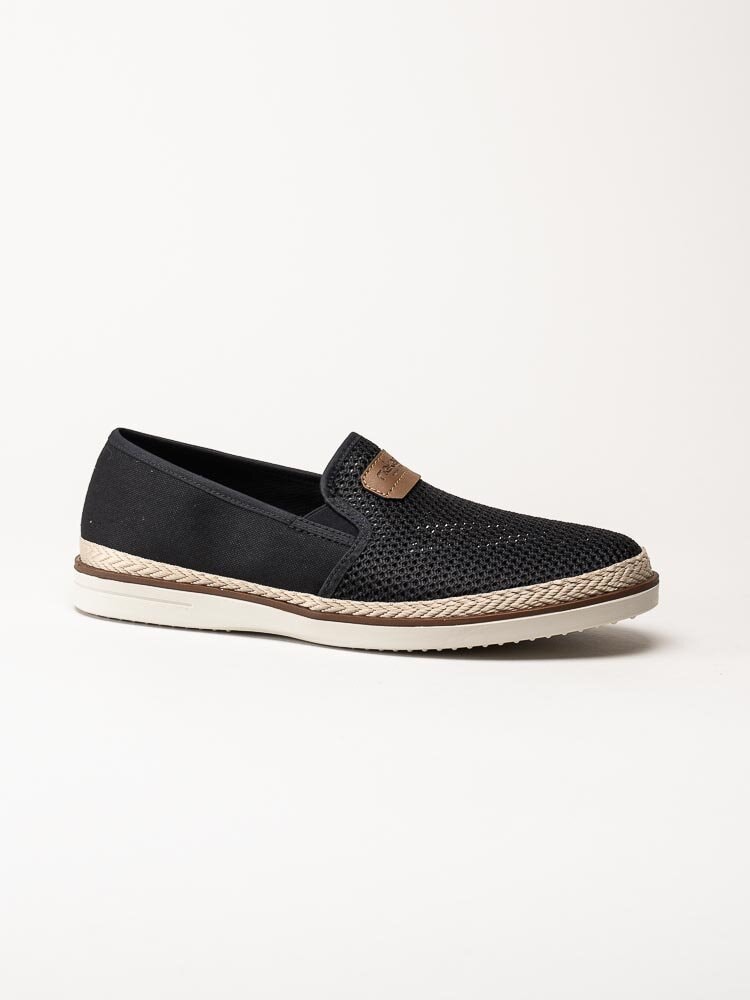 Rieker - Svarta slip on tygskor