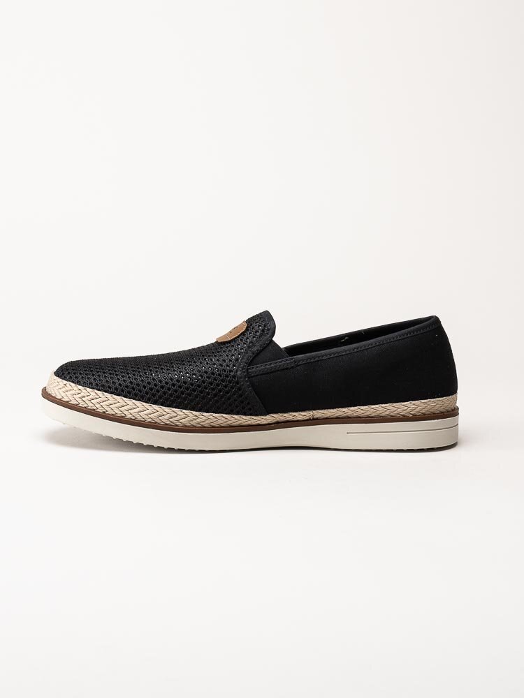 Rieker - Svarta slip on tygskor