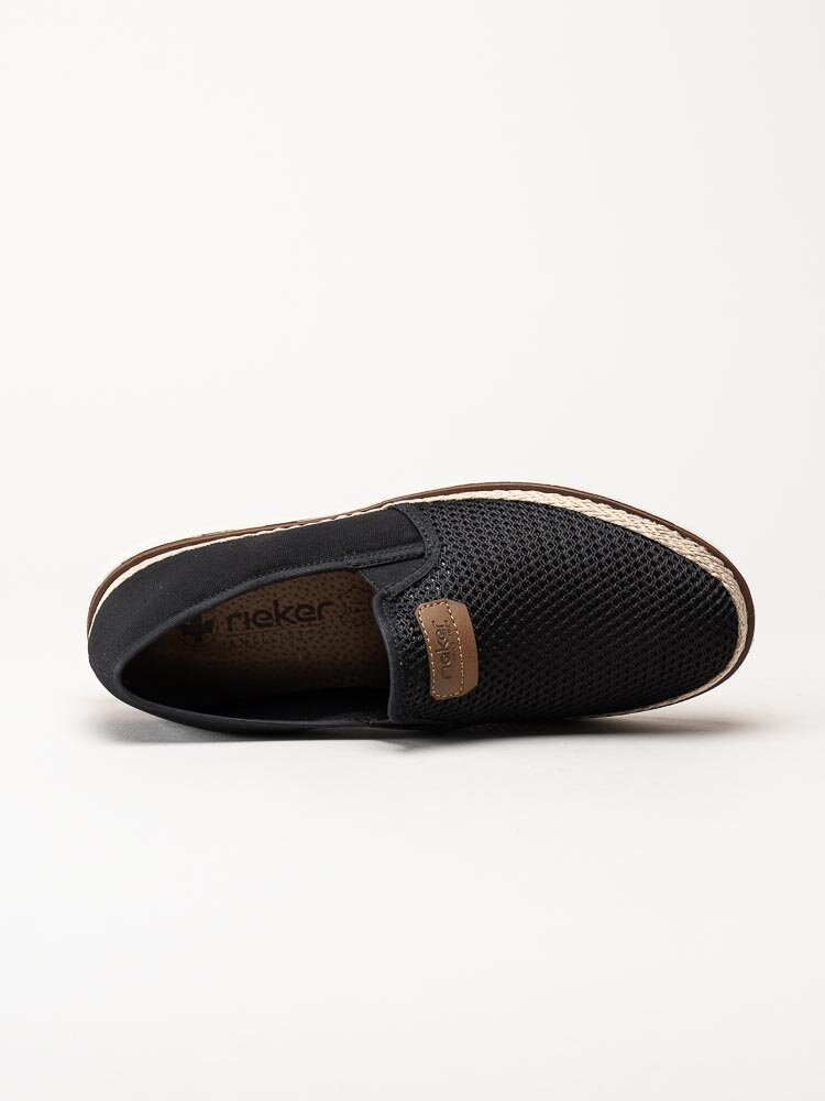 Rieker - Svarta slip on tygskor