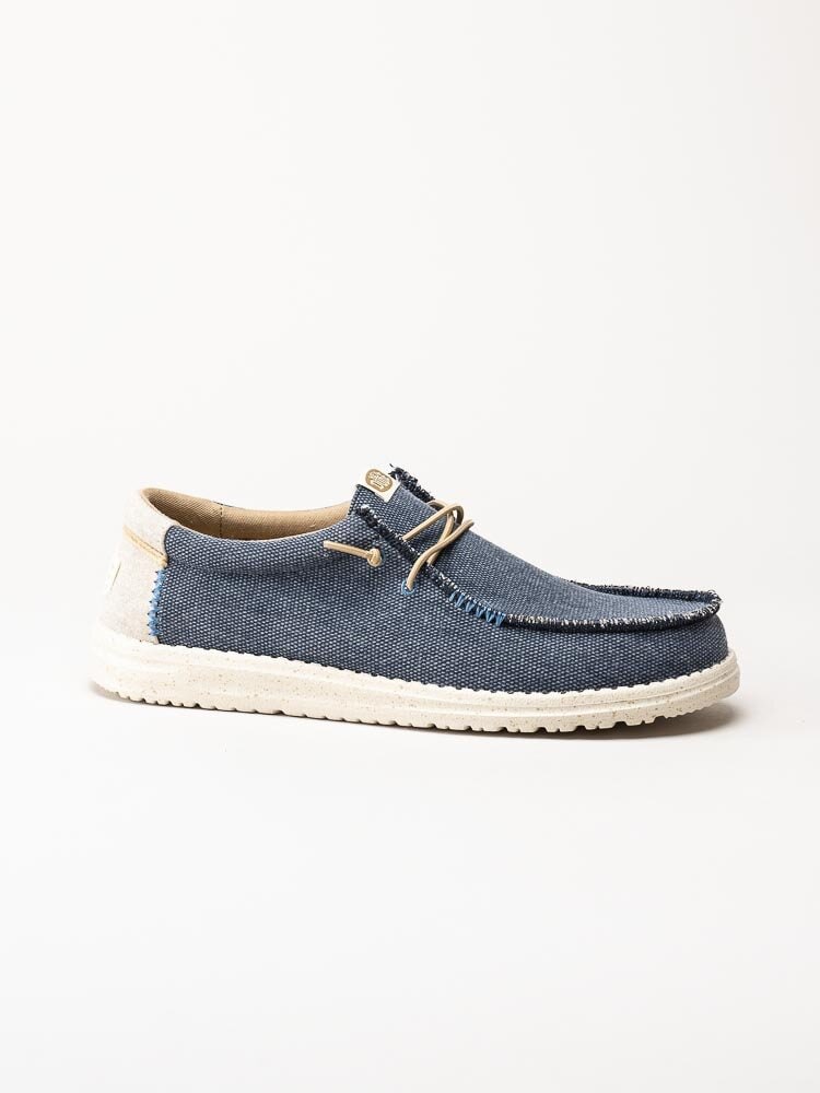 Hey Dude - Wally Coastline Jute - Blå slip on skor i textil