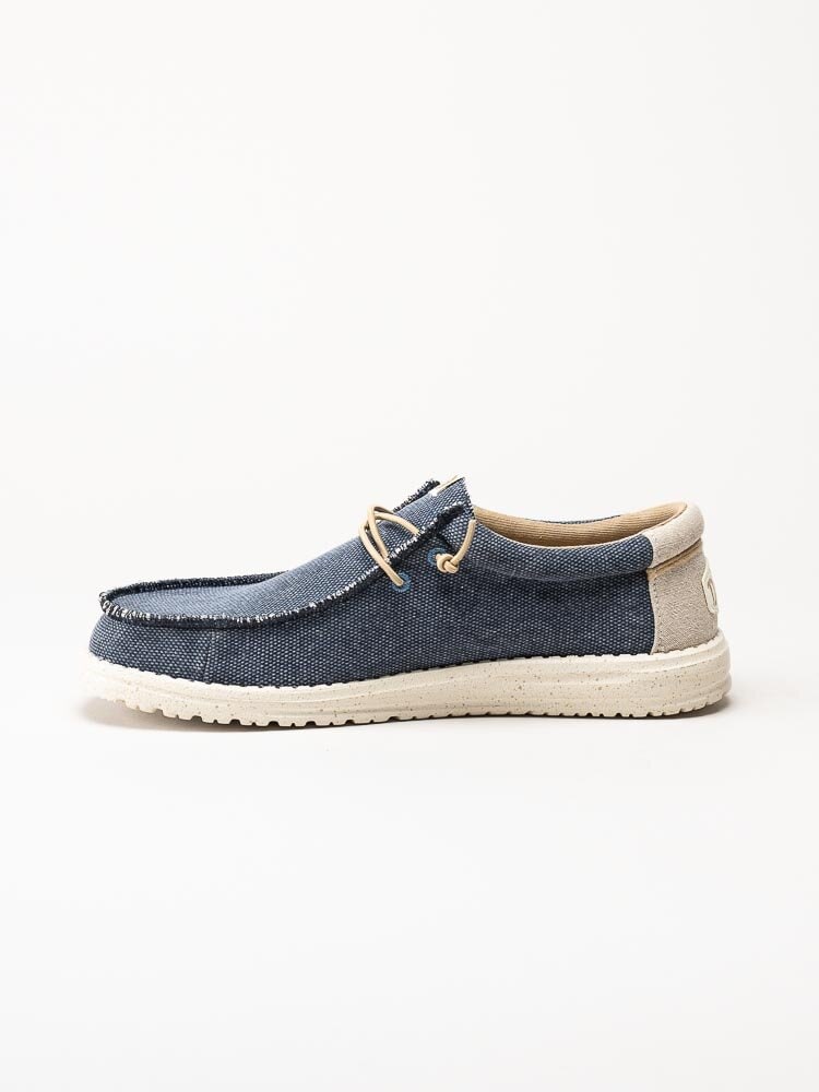 Hey Dude - Wally Coastline Jute - Blå slip on skor i textil