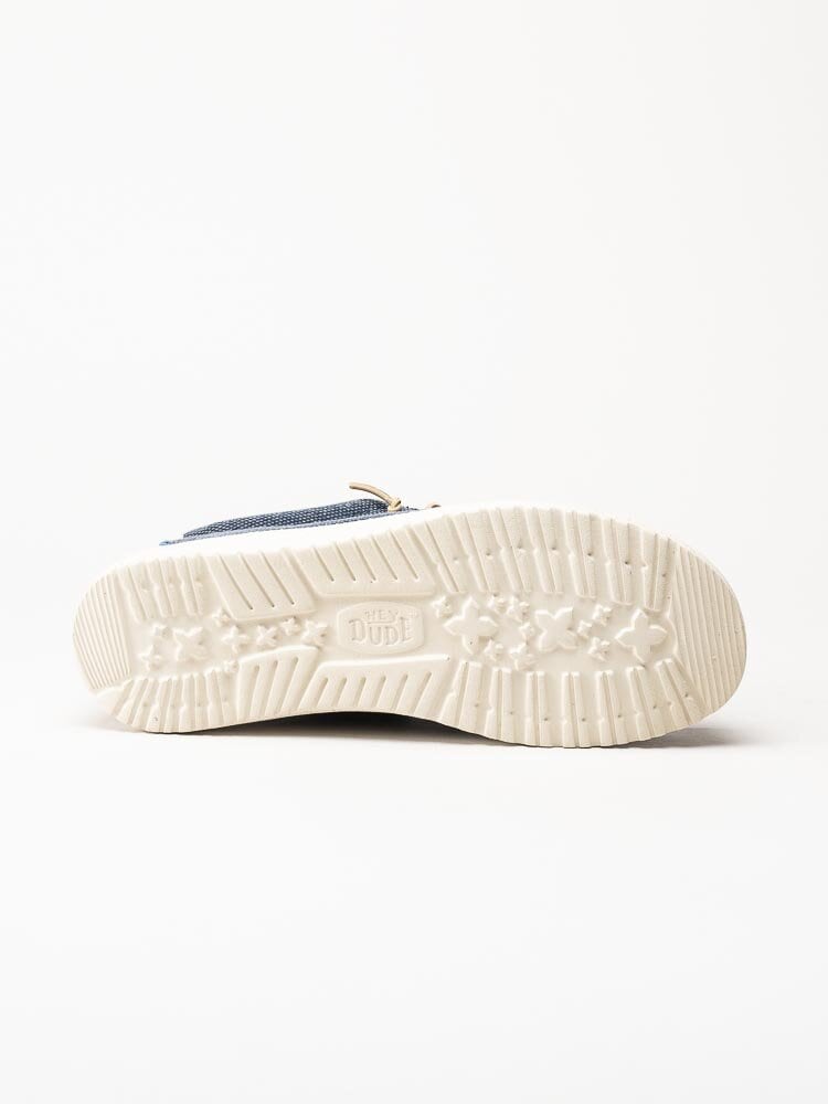 Hey Dude - Wally Coastline Jute - Blå slip on skor i textil