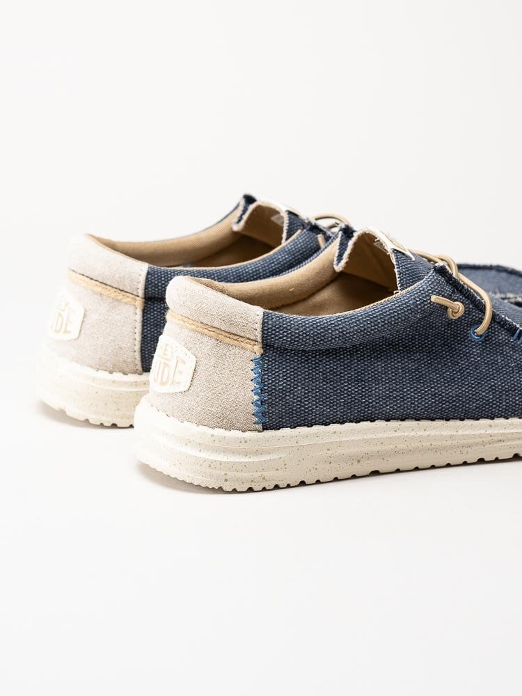 Hey Dude - Wally Coastline Jute - Blå slip on skor i textil