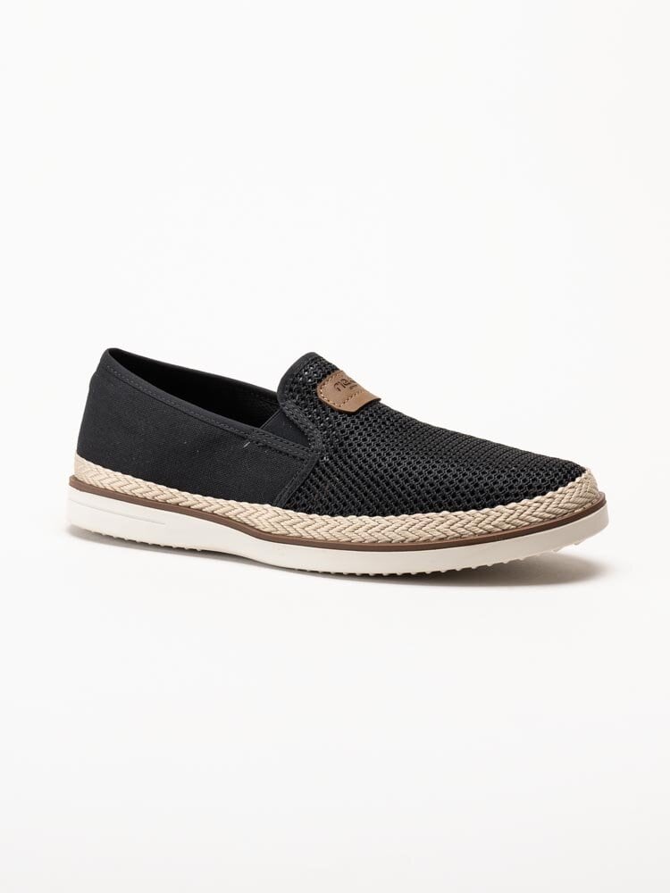 Rieker - Svarta slip on tygskor