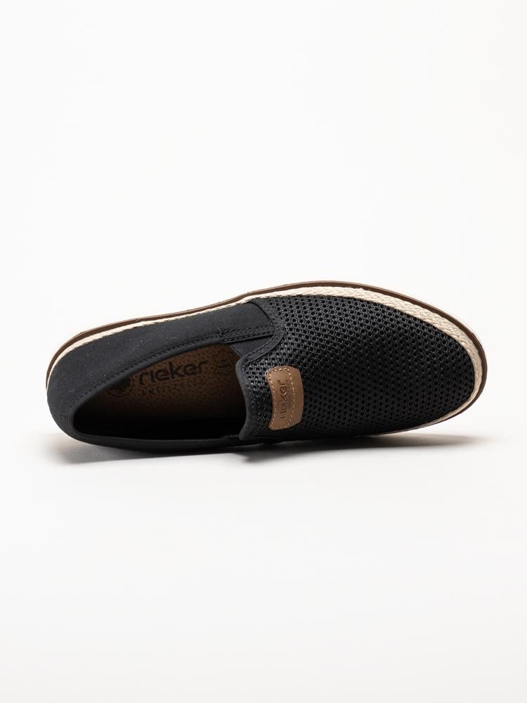 Rieker - Svarta slip on tygskor