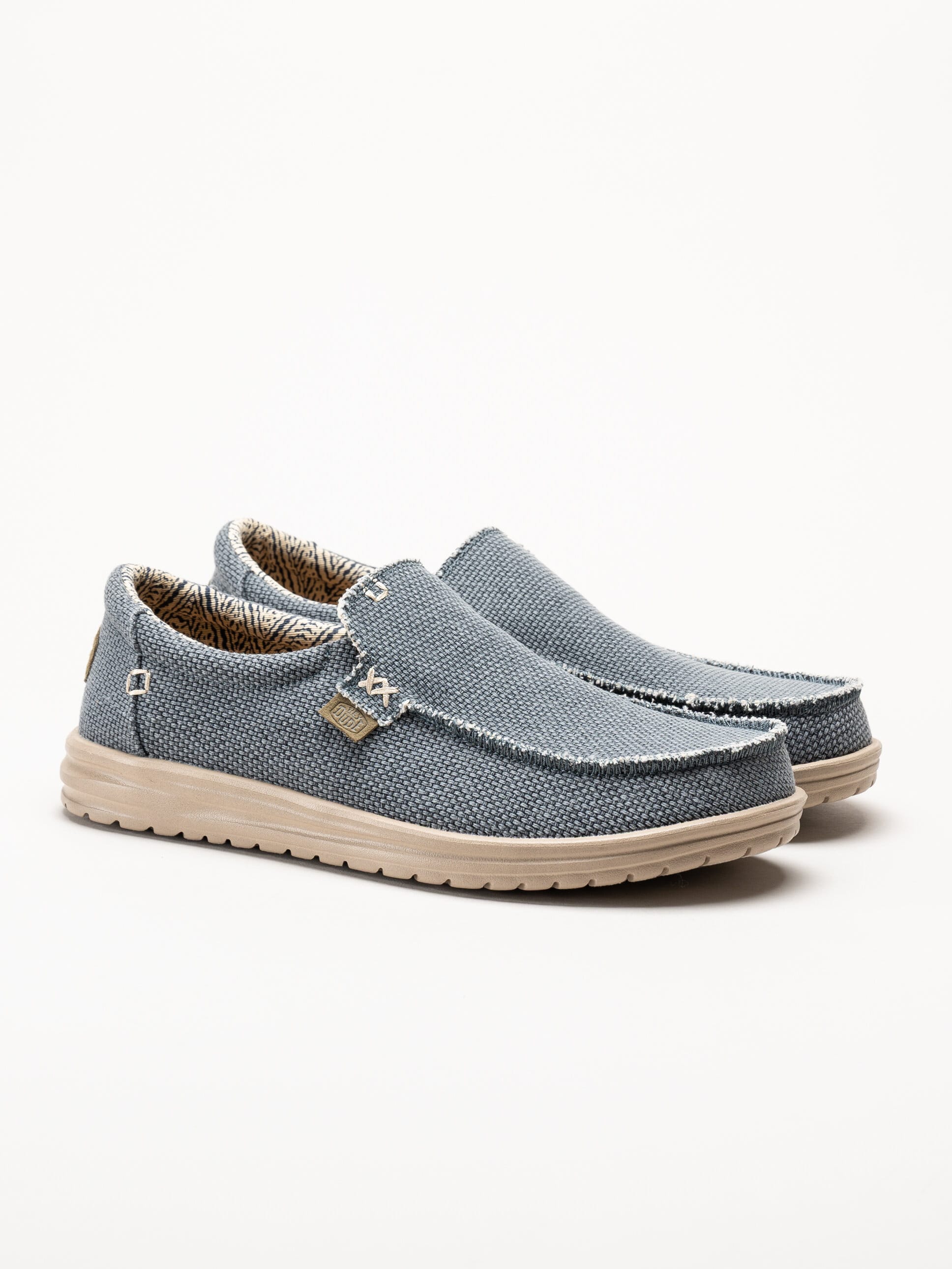 Hey Dude - Mikka Braided - Blå slip on sko i canvas
