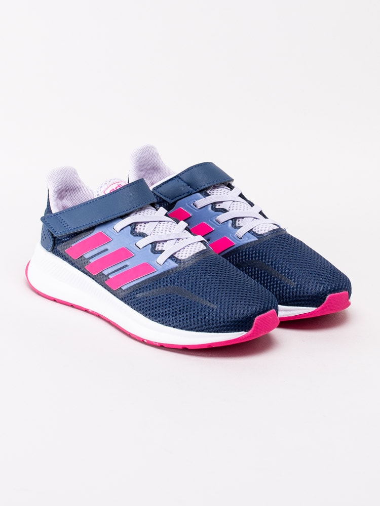 56201028 Adidas RunFalcon Kids EG6148 Mörkblå sportskor med resårsnörning och kardborre-3