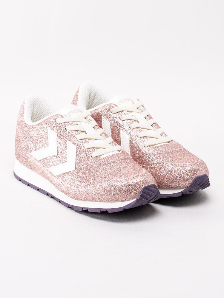 56201046 Hummel Reflex Glitter Junior 205767-5028 Rosa glittriga retrosneakers-3