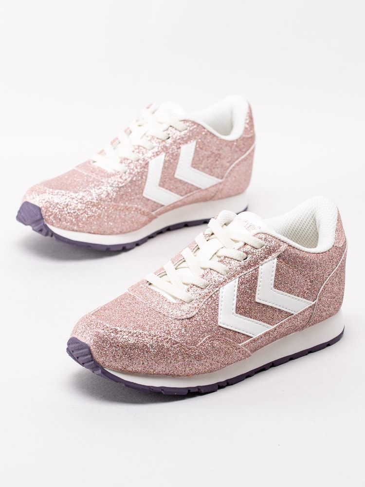 56201046 Hummel Reflex Glitter Junior 205767-5028 Rosa glittriga retrosneakers-6