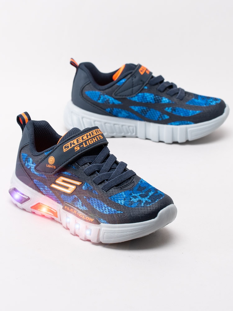 56203031 Skechers S Lights Flex Glow Rondler 400017L-NVOR Mörkblå blinkskor för barn-8