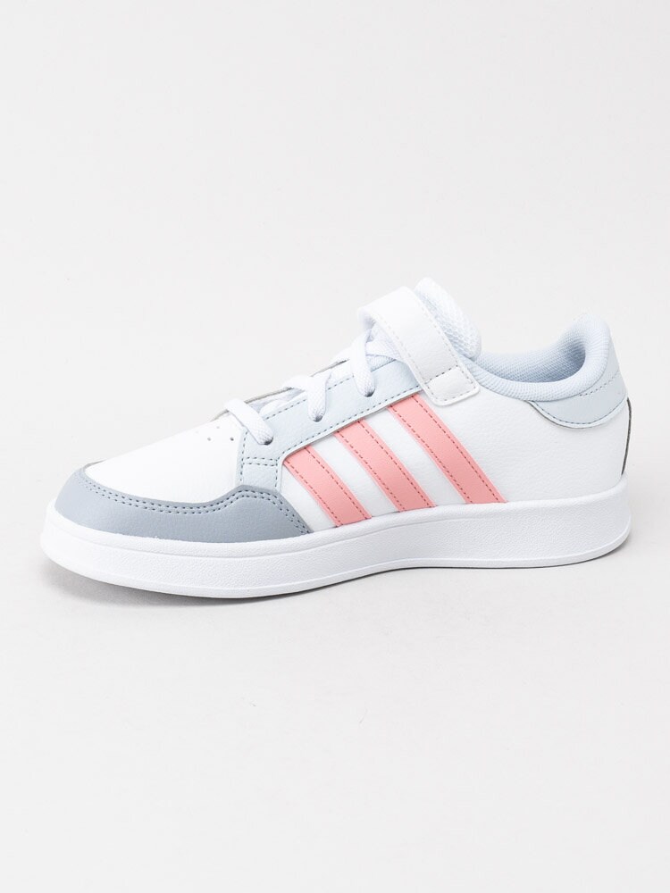 Adidas - Breaknet C - Vita sneakers med rosa stripes