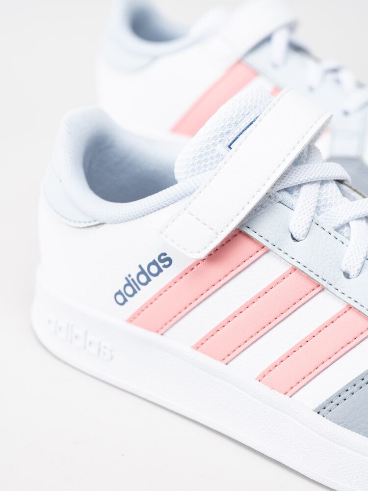 Adidas - Breaknet C - Vita sneakers med rosa stripes