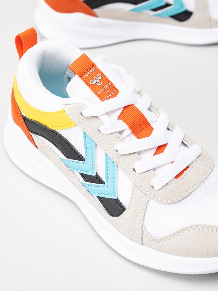 Hummel - Bounce Jr - Vita sportskor med multifärgade detaljer