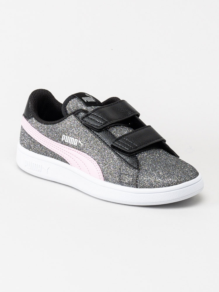 Puma - Smash V2 Glitz Glam V Ps - Svartglittriga sneakers med rosa detaljer