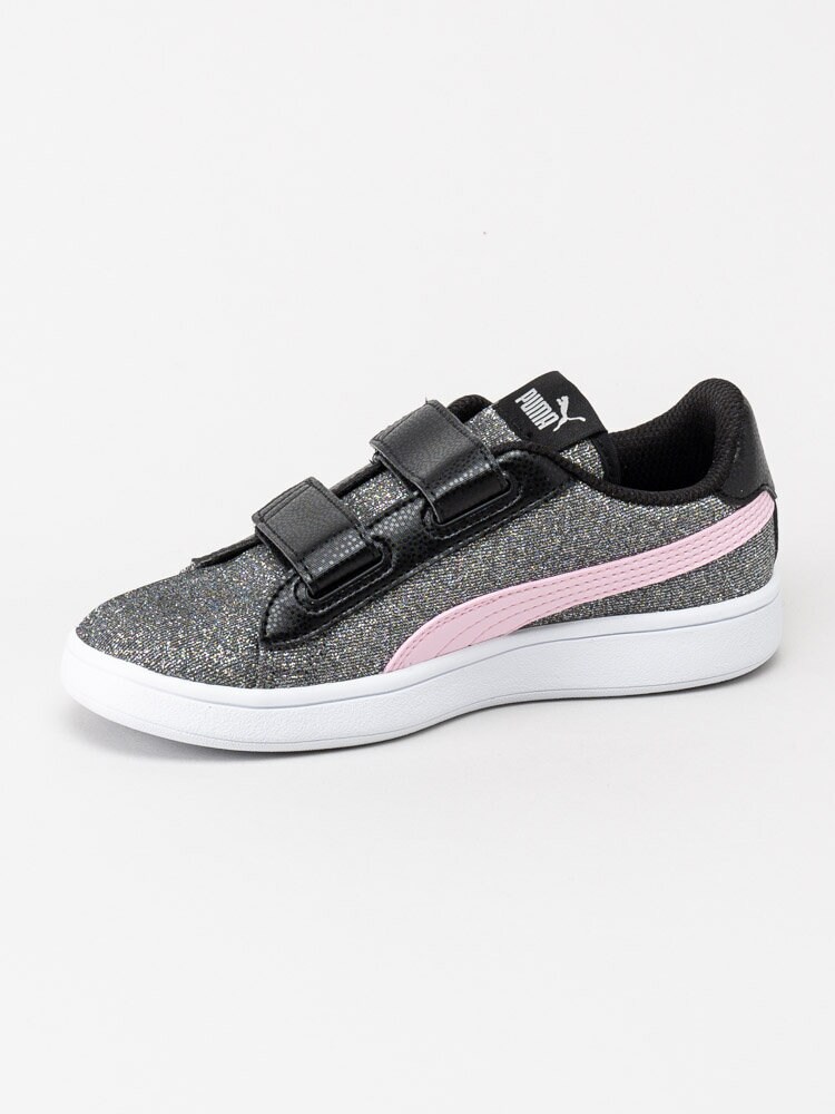 Puma - Smash V2 Glitz Glam V Ps - Svartglittriga sneakers med rosa detaljer