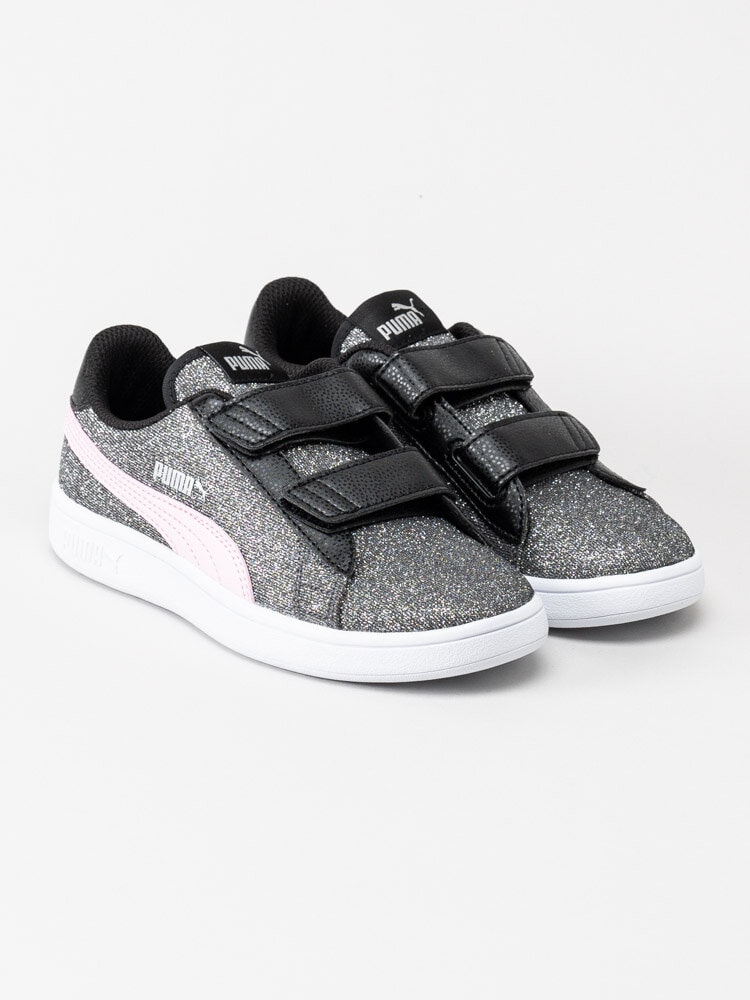 Puma - Smash V2 Glitz Glam V Ps - Svartglittriga sneakers med rosa detaljer