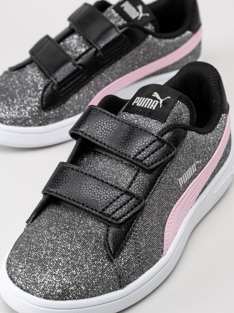 Puma - Smash V2 Glitz Glam V Ps - Svartglittriga sneakers med rosa detaljer