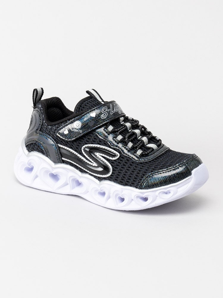 Skechers - Heartlights Flashy Flash - Svarta blinkskor med hjärtan