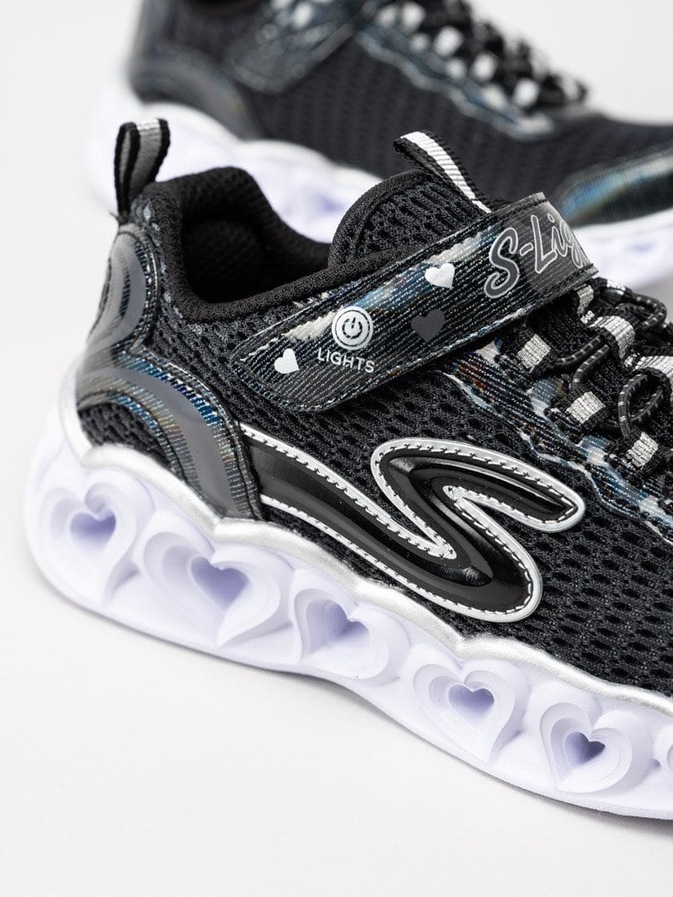 Skechers - Heartlights Flashy Flash - Svarta blinkskor med hjärtan